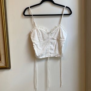 Cropped White Cotton Corset